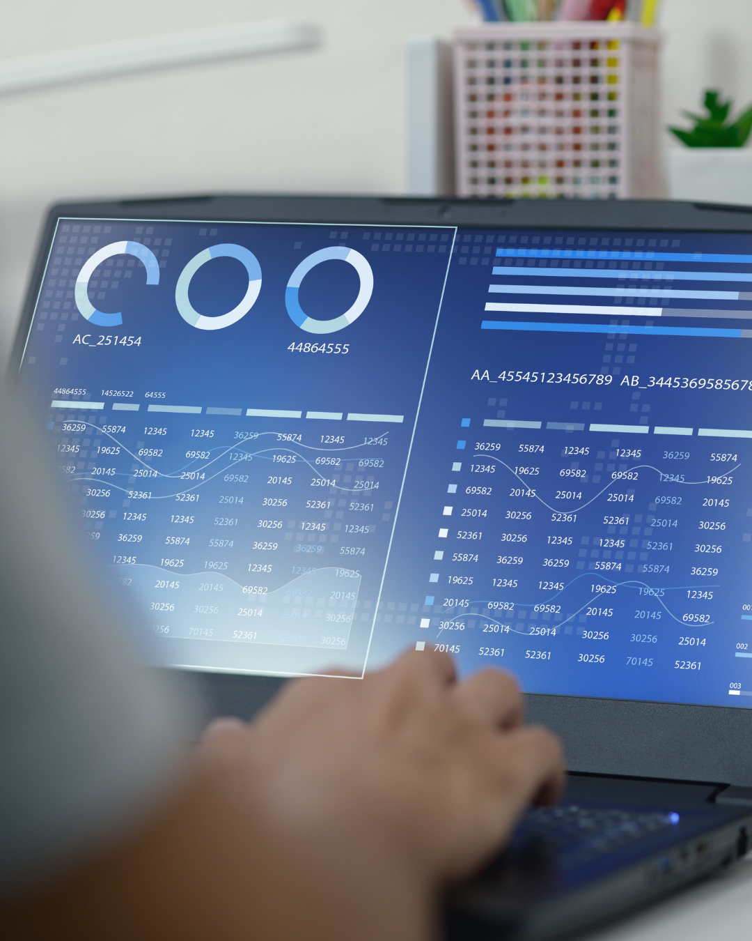 Dashboard showing computer data