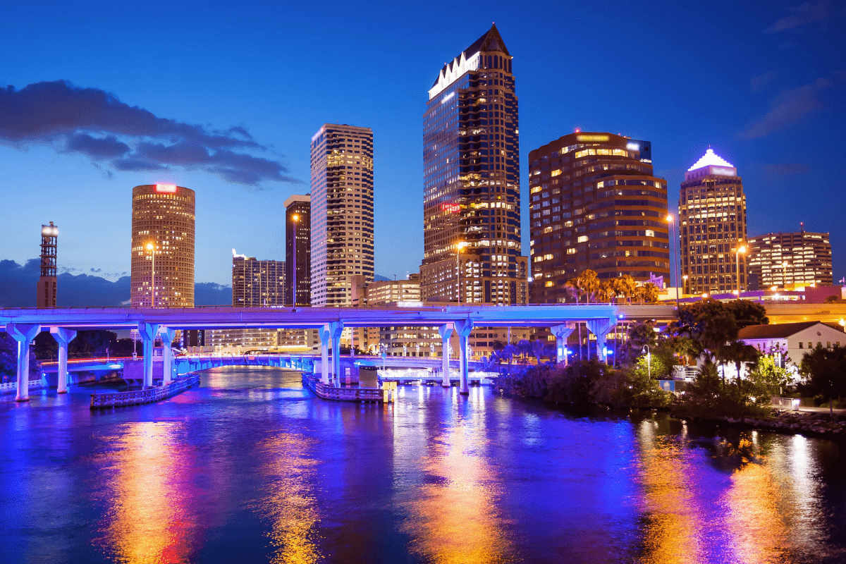 Tampa Westshore financial district representing the investment advisory and wealth management firms gaining competitive advantage through PCe Solutions Managed Intelligence AI services across Tampa Bay Florida