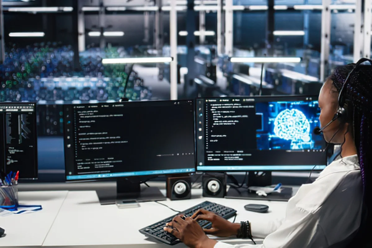 Calgary IT professional monitoring multiple systems and managing technology infrastructure representing the breadth of managed IT services PCe Solutions provides to Calgary businesses across the Downtown Core Quarry Park Beltline and NE Calgary