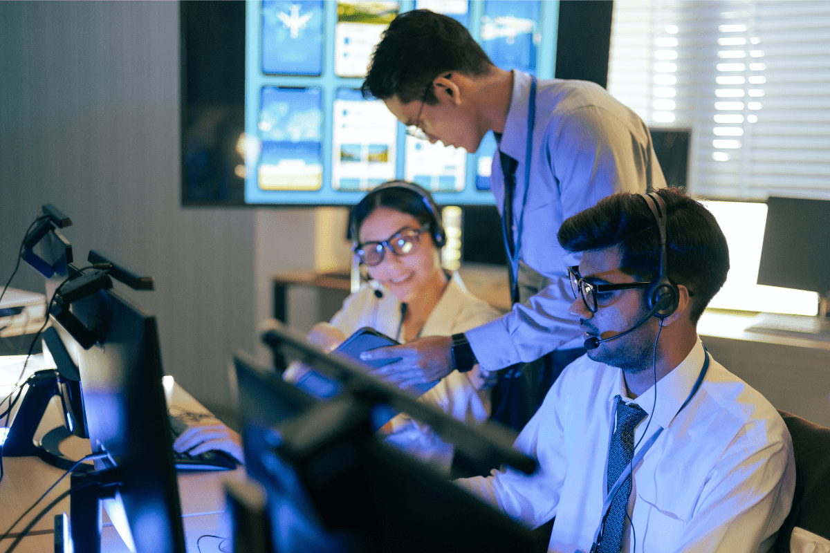 Cybersecurity analyst monitoring threat detection dashboards representing PCe Solutions cybersecurity services for Tampa Bay businesses across the Westshore corridor South Tampa healthcare financial services and aerospace sectors