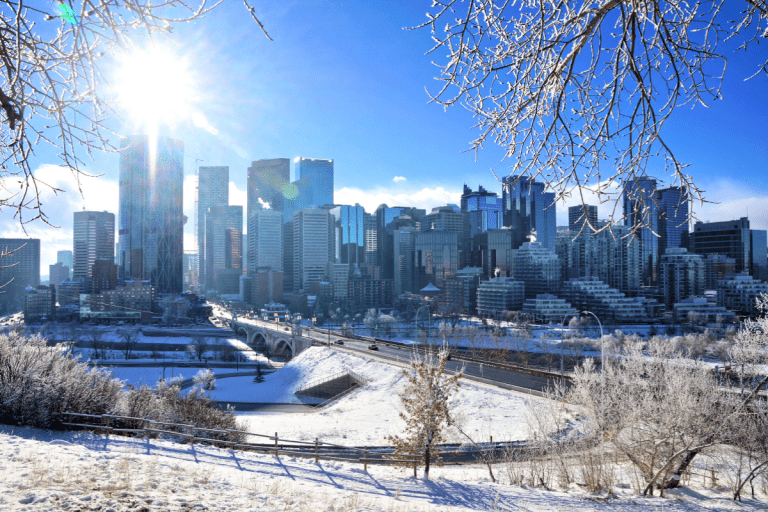Business continuity Calgary office staying operational during a winter storm and power grid alert representing PCe Solutions backup and disaster recovery services across Alberta