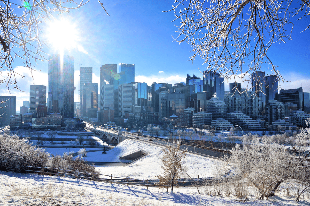 Business continuity Calgary office staying operational during a winter storm and power grid alert representing PCe Solutions backup and disaster recovery services across Alberta